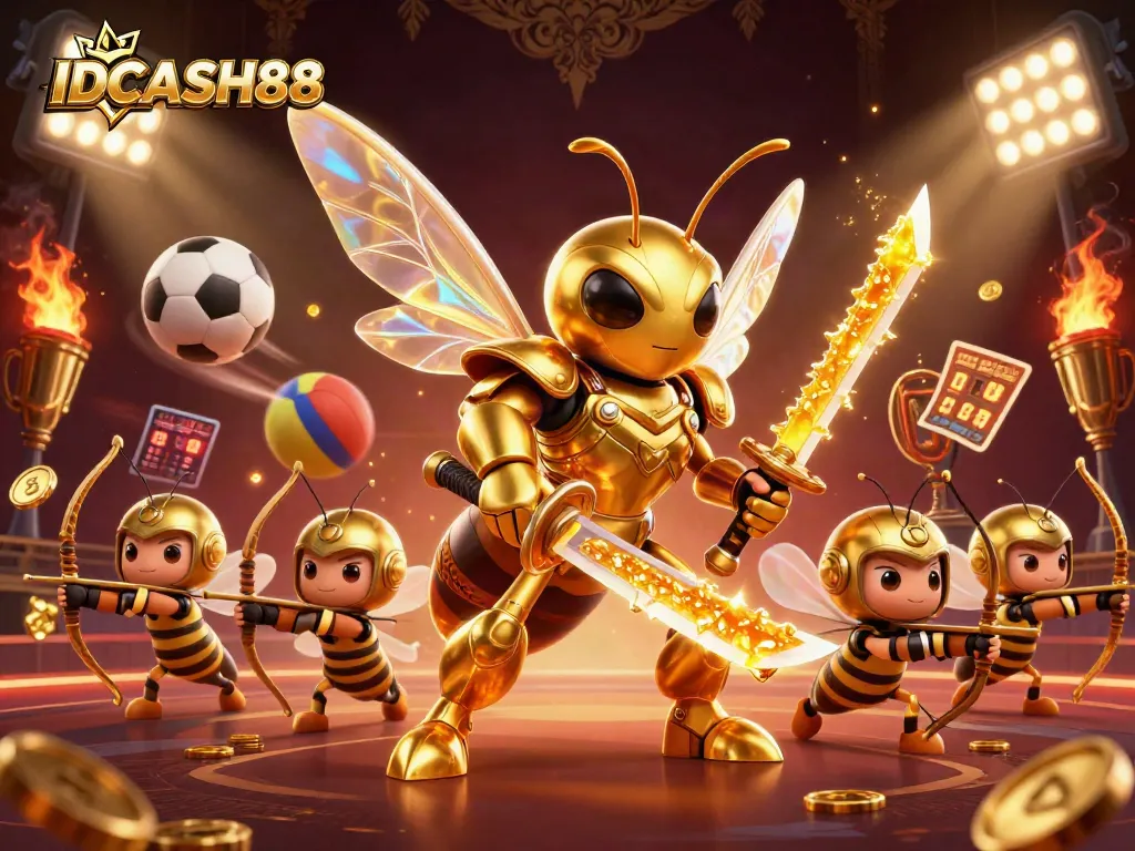 Experience winning strategies at IDCASH88 with a vibrant 3D cartoon illustration showcasing exciting gaming elements and characters.