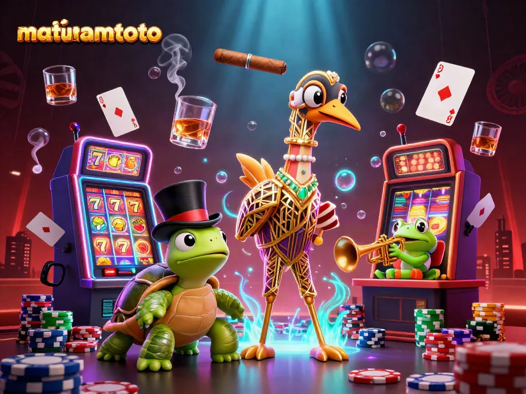 Engage with mataramtoto's vibrant online casino atmosphere filled with whimsical characters and gaming action.