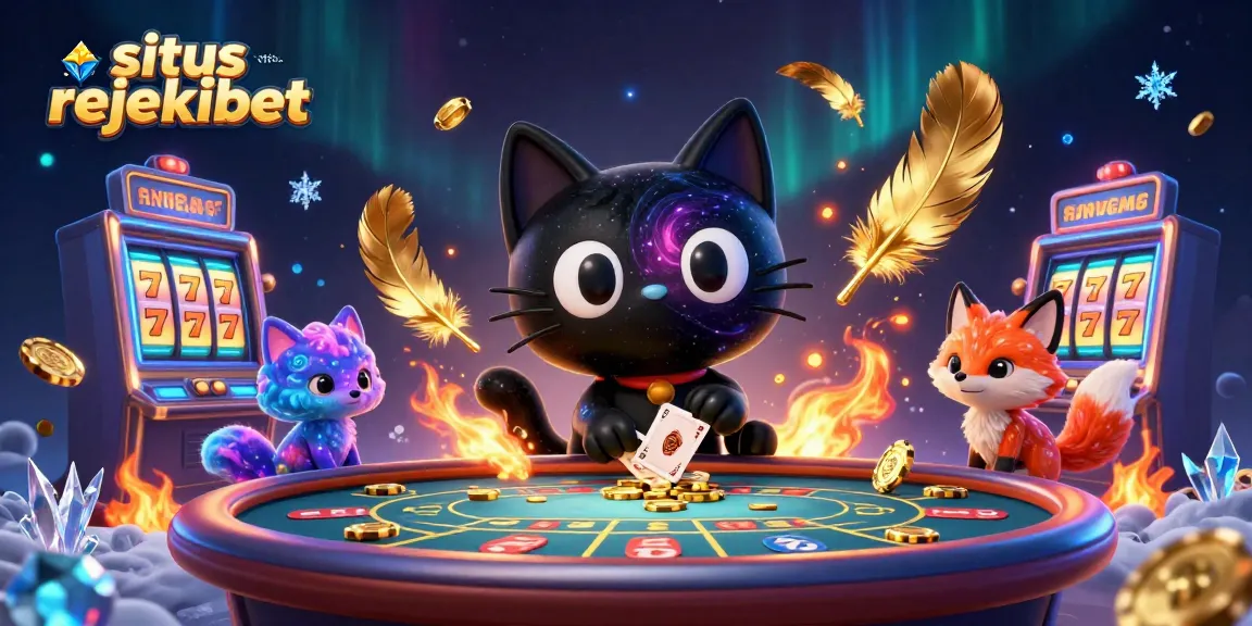 Engage with the exciting world of situs rejekibet as the black hole cat draws in sparkling casino winnings.