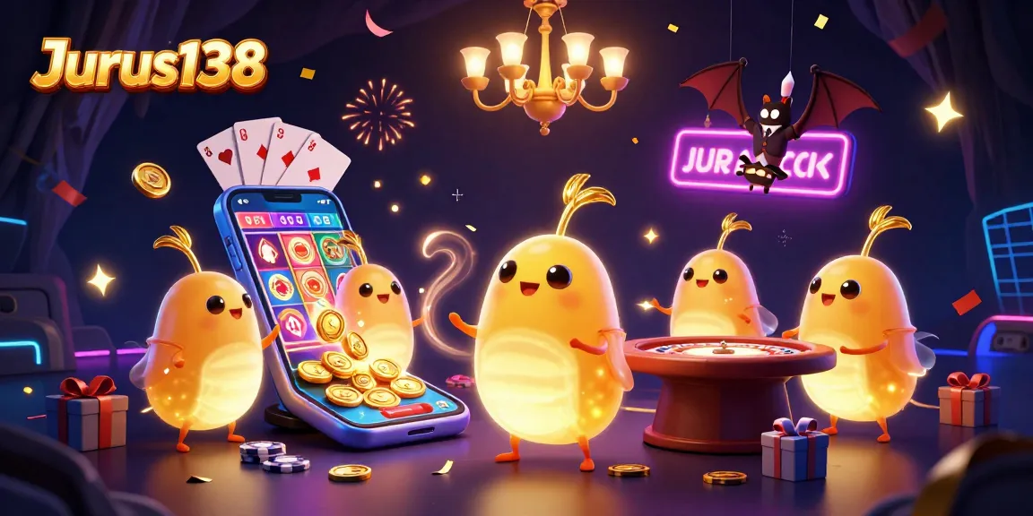 Spin to win with Jurus138's vibrant cartoon illustration showcasing an engaging cave casino scene.