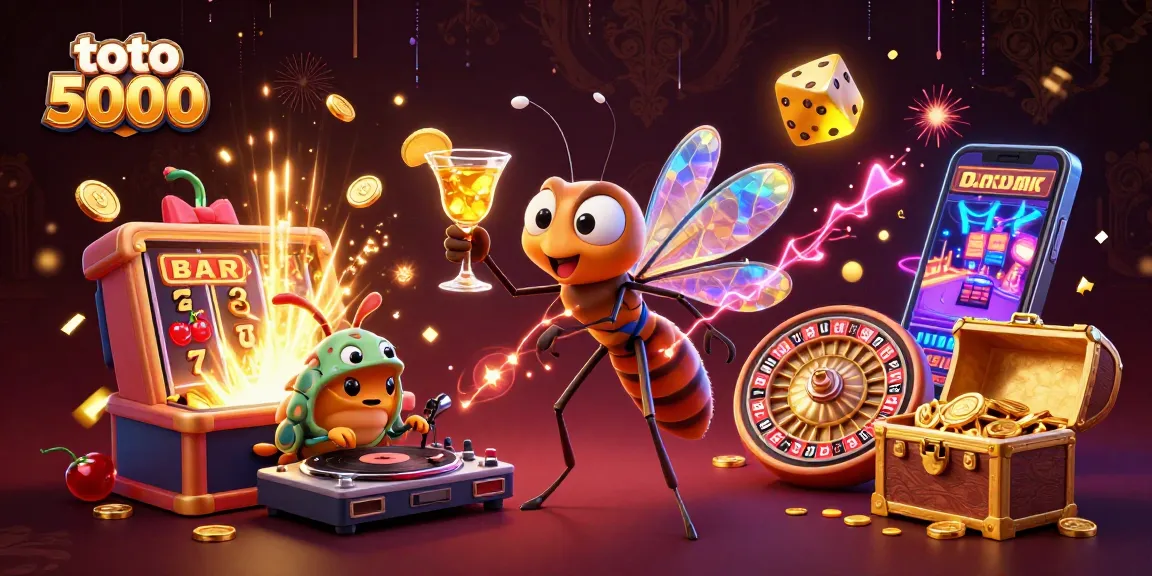 Win big with toto 5000 in this vibrant casino-themed 3D illustration showcasing excitement.