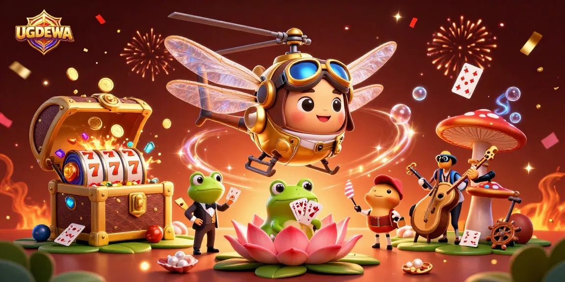 Experience exciting slot gameplay at UGDEWA, featuring vibrant characters and casino elements.