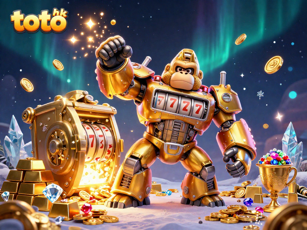 Toto hk menarik perhatian dengan ilustrasi gorila emas mech dan slot yang dinamis.