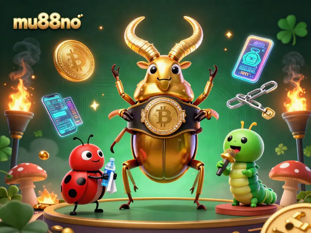 Experience the excitement of mu88no with a dynamic boxing scene filled with crypto elements and vibrant characters.