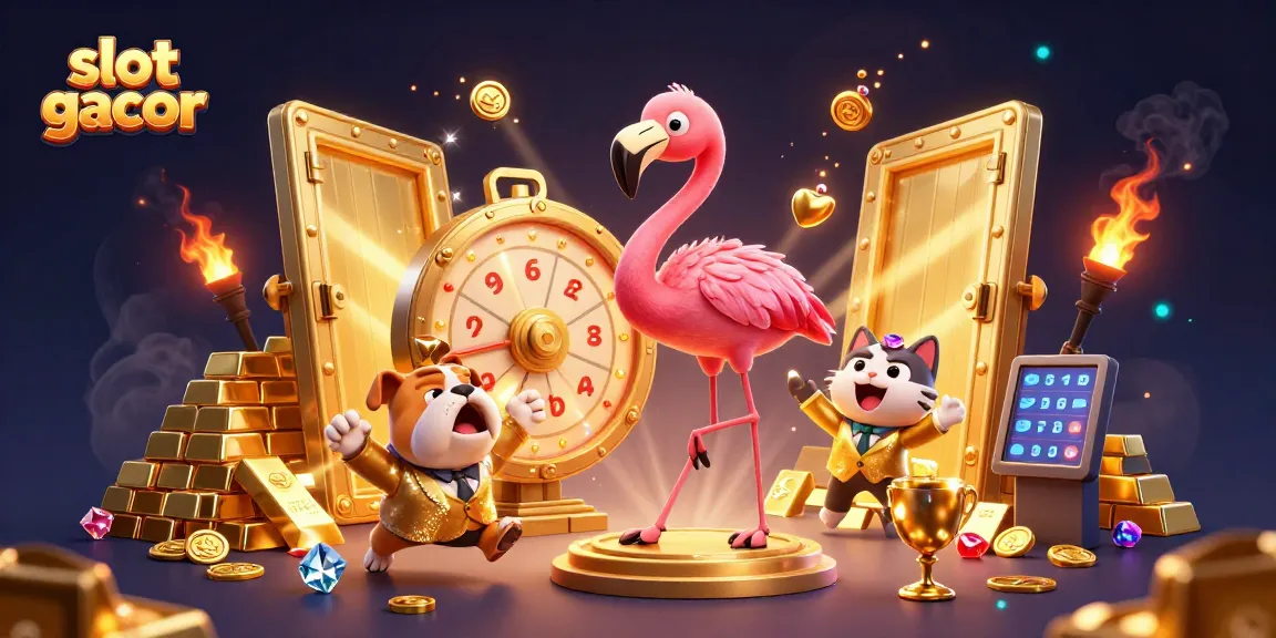 Win big with slot gacor as the flamingo host spins prizes while the bulldog celebrates.