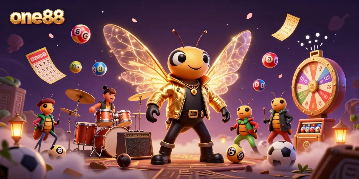 one88 sports betting scene showcasing a cicada rock star and lively game elements to attract bettors