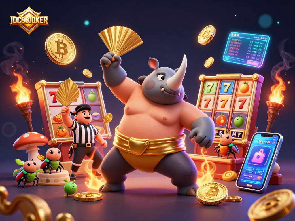 Experience dynamic gameplay at IDC88JOKER with thrilling slots featuring a sumo champion and exciting elements.