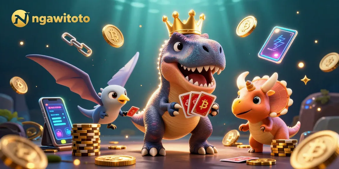 Menangkan permainan di Ngawitoto dengan dinosaur dan koin kripto bersinar!