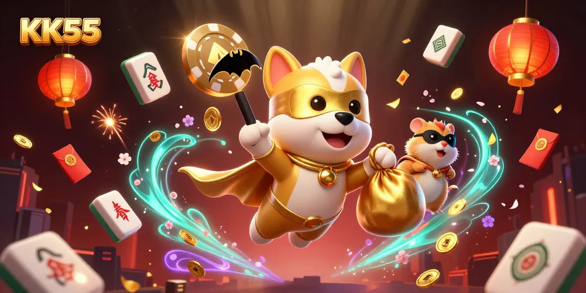 Experience thrilling wins with KK55's superhero-inspired casino scene filled with exciting game elements.