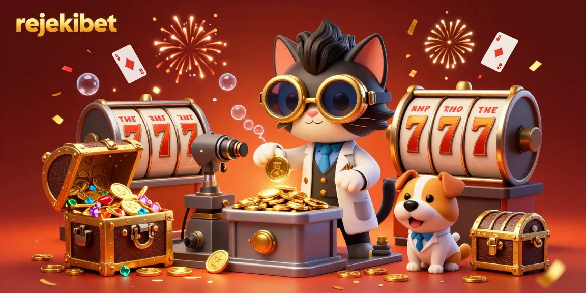 Experience thrilling slot action at rejekibet with vibrant gold coins and playful elements.