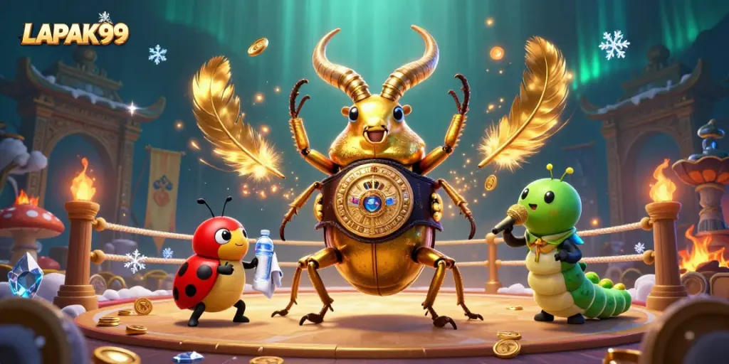 LAPAK99 brings excitement with a 3D beetle champion and dramatic gaming elements.