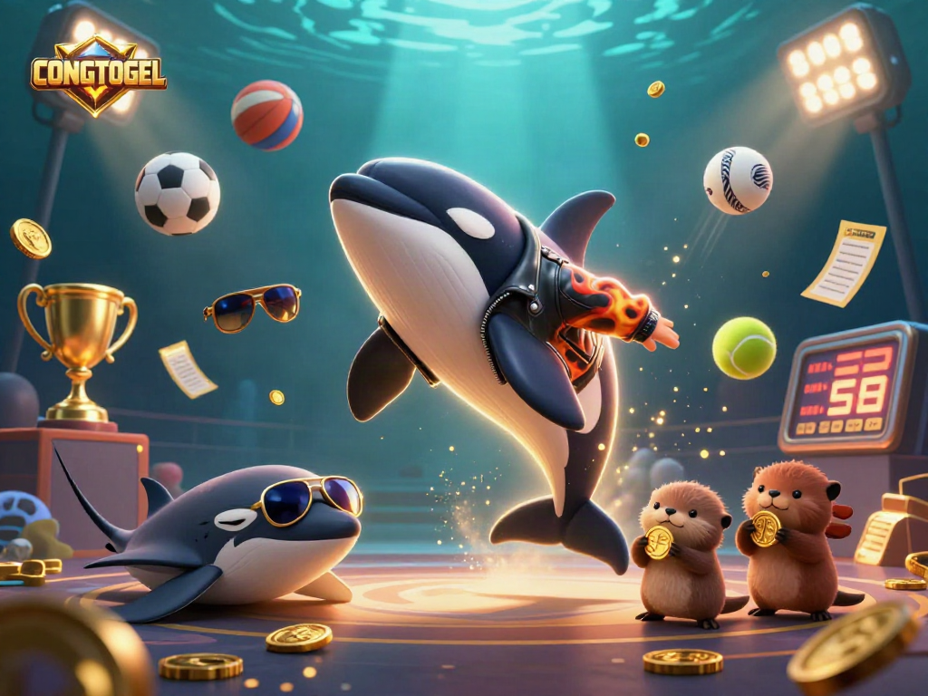 Join the festive excitement at CONGTOGEL with animated sea creatures celebrating big wins.