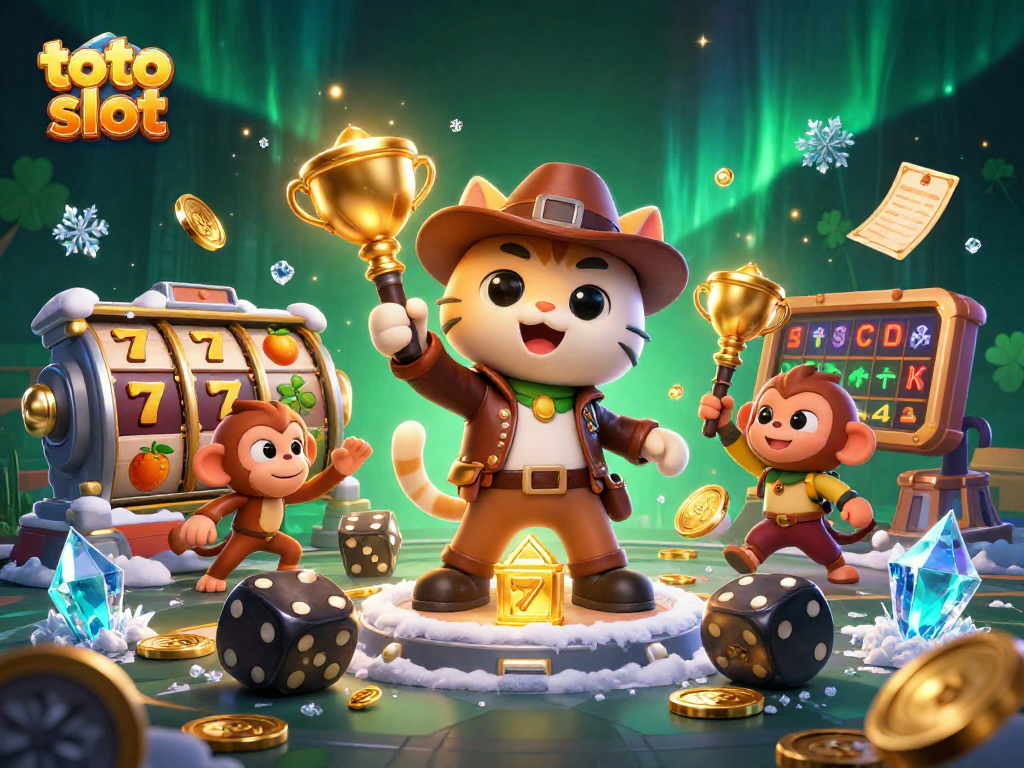 Menangi jackpot dengan toto slot dalam ilustrasi kasino yang kaya detail.