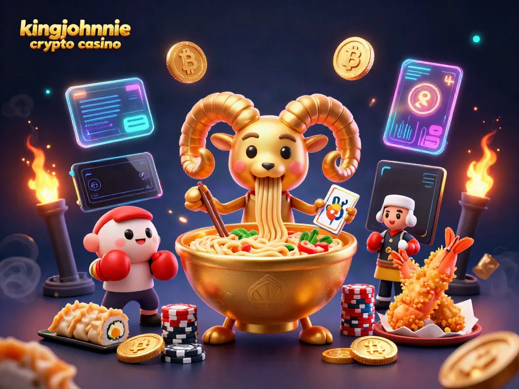 Experience the excitement of the kingjohnnie crypto casino with vibrant characters and dynamic crypto elements.