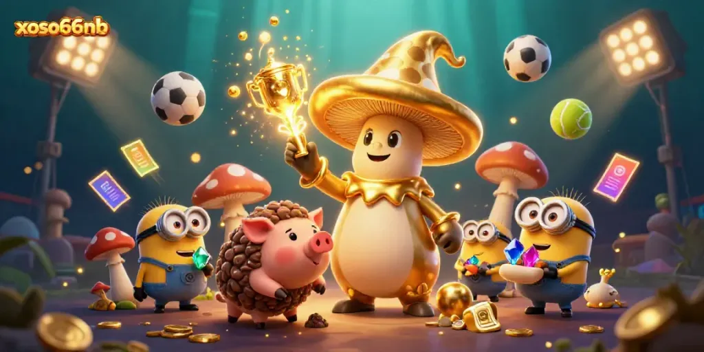 Experience thrilling sports magic with xoso66nb featuring a whimsical wizard, golden treasures, and vibrant game elements.