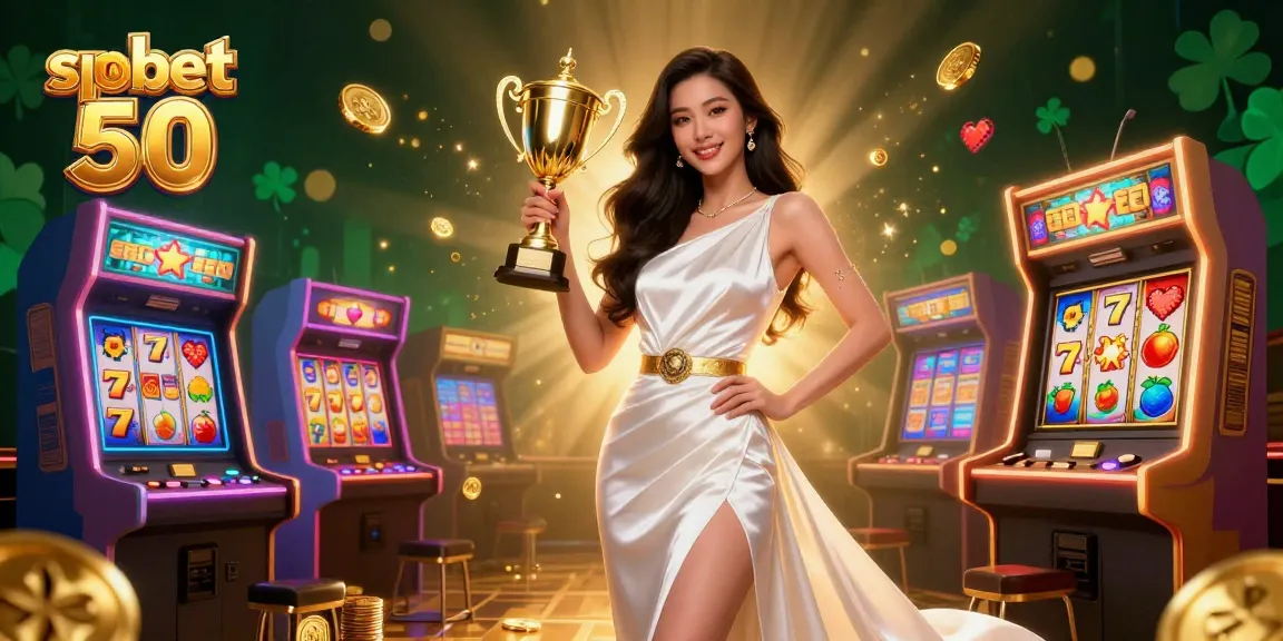 Experience the thrill of slot bet 50 with vibrant 3D illustration capturing winning moments.