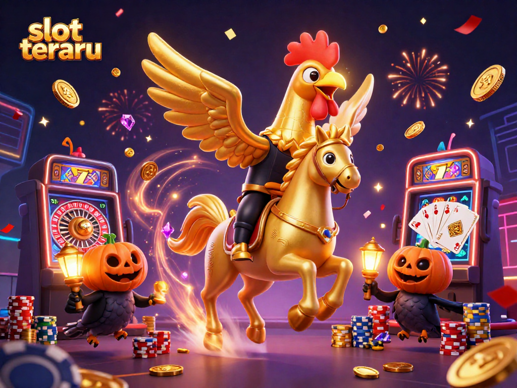 Experience the excitement of slot terbaru with golden rooster and stunning casino elements.