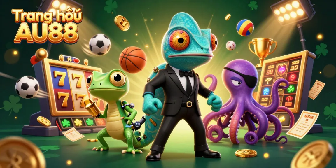 Experience thrilling gameplay at Trang chủ AU88 with dynamic slot reels and vibrant casino elements.
