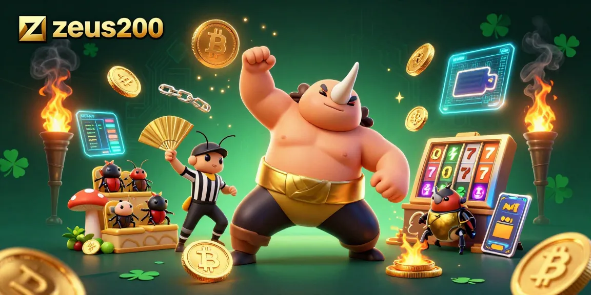 Menangkan keseruan di zeus200 dengan ilustrasi kasino 3D lengkap bersama koin Bitcoin dan slot!