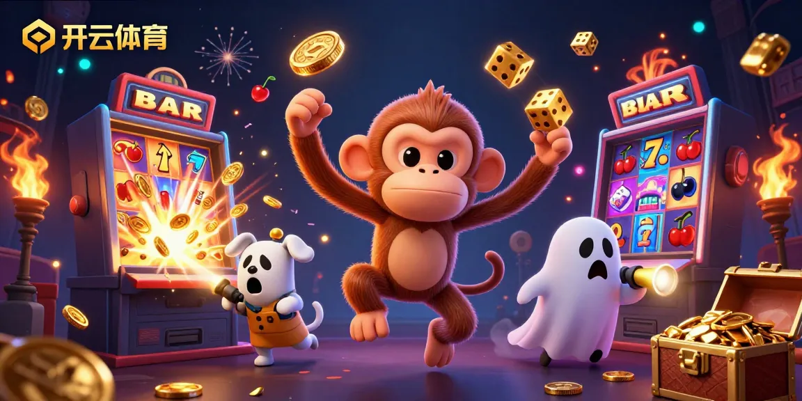 Engage in thrilling casino experiences with 开云体育 featuring a dynamic scene of a mischievous monkey and a curious puppy.