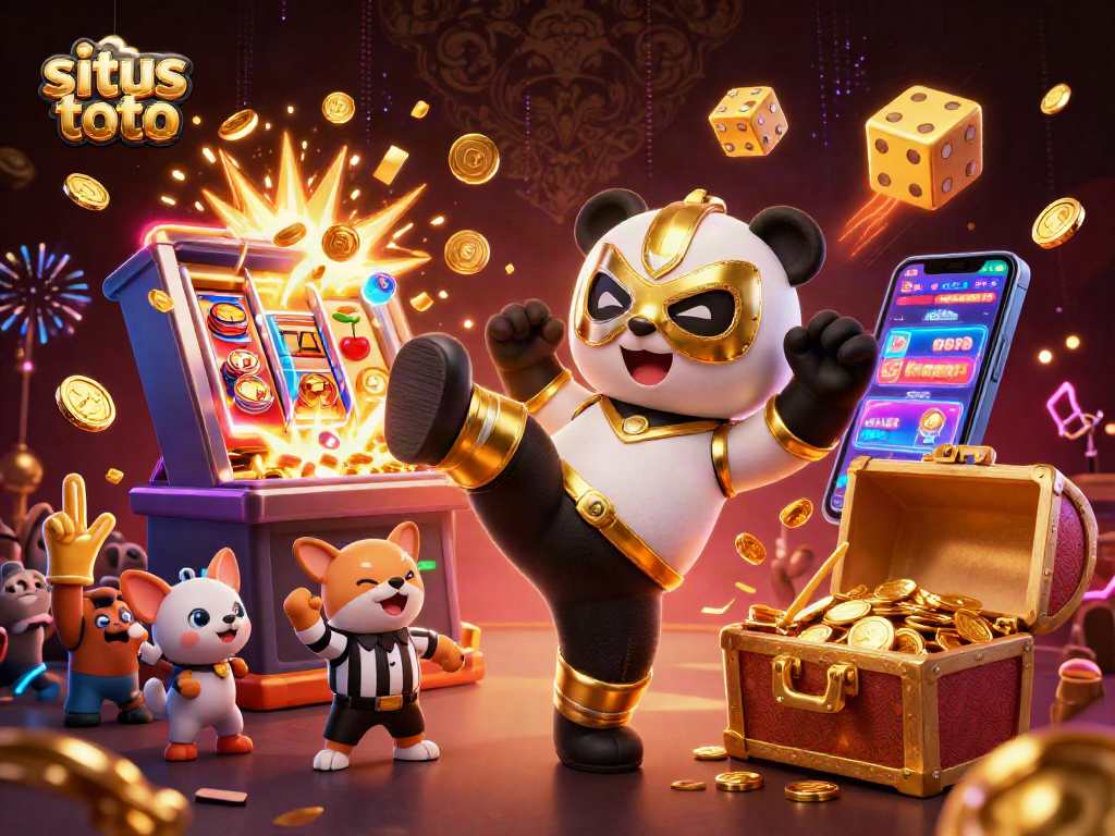 Menyaksikan situs toto yang menarik dengan panda pegulat terbang dan mesin slot berkilau
