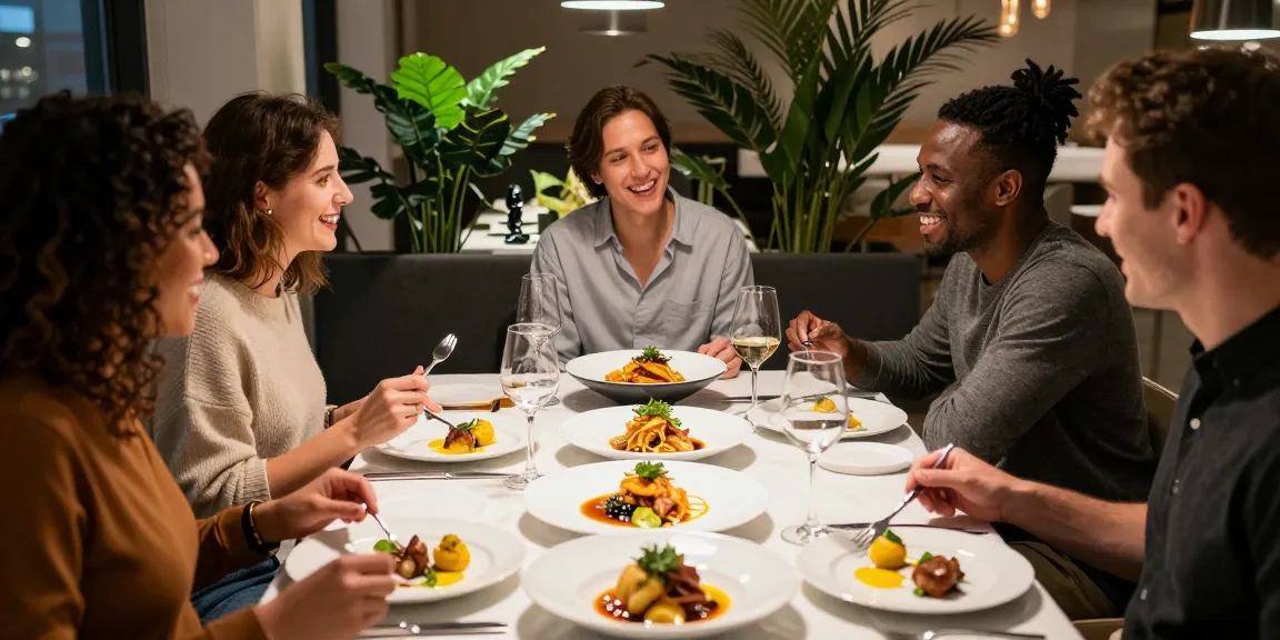 Sydney303 Login used by friends enjoying contemporary culinary dishes in a modern restaurant atmosphere.