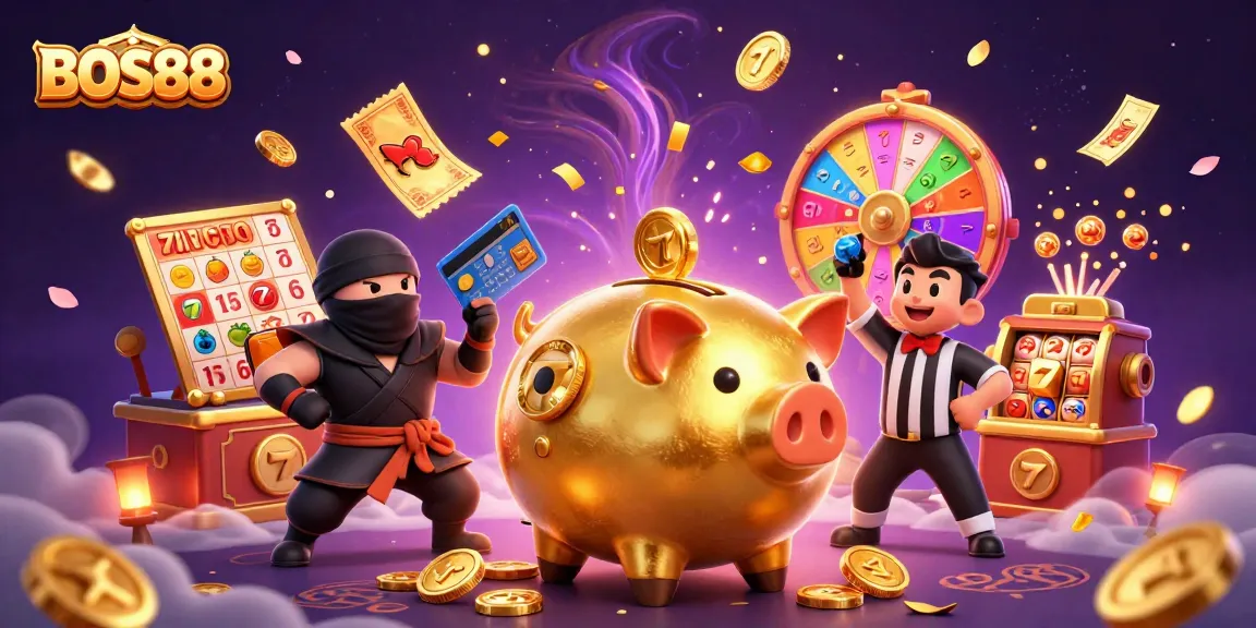 Pemain menikmati slot online seru di BOS88 dengan berbagai simbol permainan menarik dan suasana yang menyenangkan.