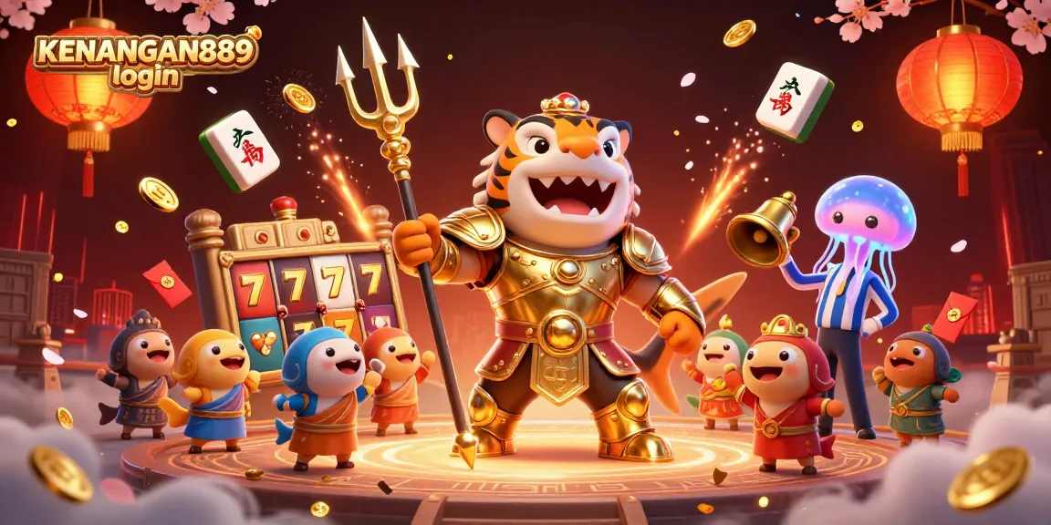 Experience dynamic KENANGAN889 login with vibrant slot reels and cheerful underwater characters.