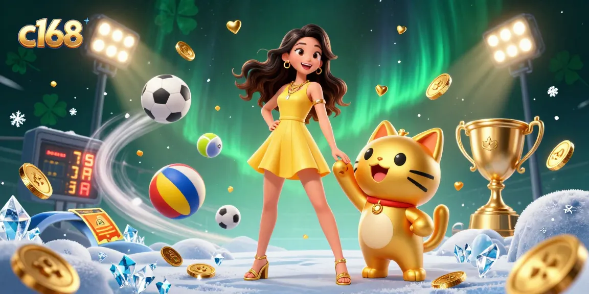 Experience thrilling moments at c168 with vibrant games, lucky cat mascot, and sparkling casino action.