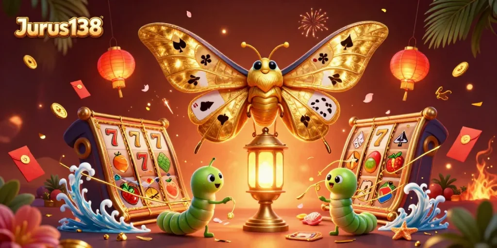 Experience the thrill of Jurus138 with vibrant 3D casino action and colorful imagery.
