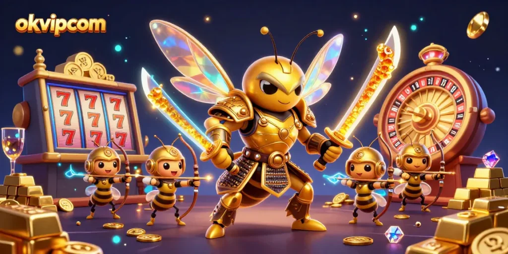 Experience thrilling fun at okvipcom with vibrant 3D casino action featuring samurai hornets and epic wins!